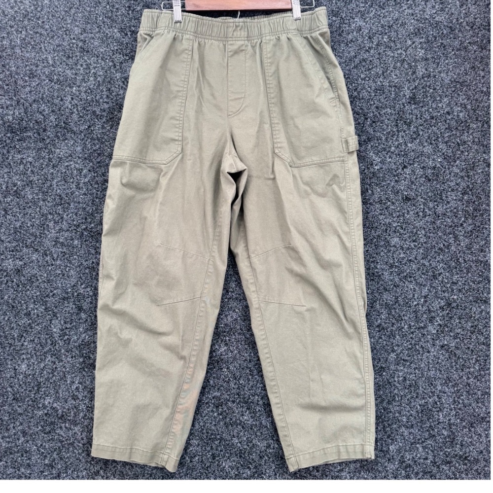 Old Navy Mens Large Comfort Waistband Utility Carpenter Pants Olive Green Khaki